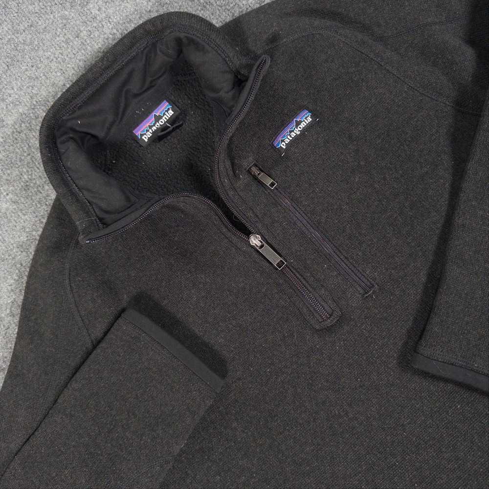 Patagonia Better Sweater 1/4 Zip Fleece Pullover Black Mens Small 25522 #4884